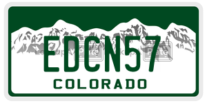 EDCN57  license plate in CO