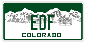EDF  license plate in CO