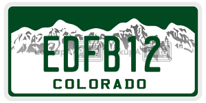 EDFB12 license plate in Colorado