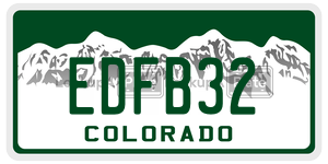 EDFB32 license plate in Colorado