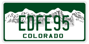 EDFE95  license plate in CO