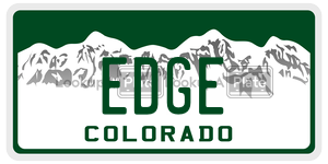 EDGE  license plate in CO