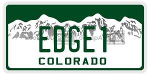 EDGE1  license plate in CO