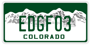 EDGF03  license plate in CO