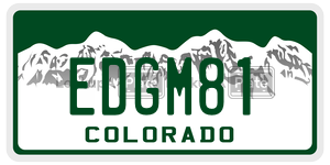 EDGM81  license plate in CO
