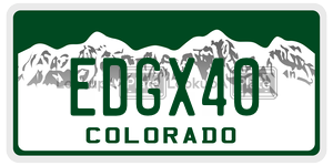 EDGX40  license plate in CO