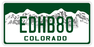 EDHB80  license plate in CO
