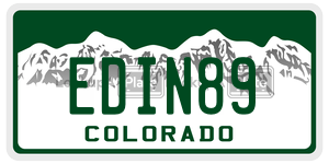 EDIN89  license plate in CO