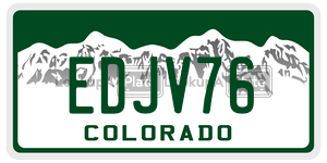 EDJV76  license plate in CO
