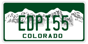 EDPI55  license plate in CO