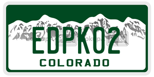 EDPK02  license plate in CO