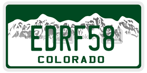EDRF58  license plate in CO