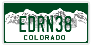 EDRN38  license plate in CO