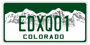 EDXQ01  license plate in CO