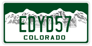 EDYD57  license plate in CO