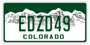 EDZD49  license plate in CO