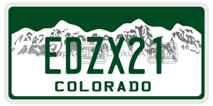 EDZX21  license plate in CO