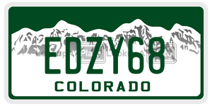 EDZY68  license plate in CO