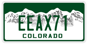 EEAX71  license plate in CO