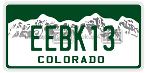 EEBK13  license plate in CO