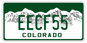 EECF55  license plate in CO