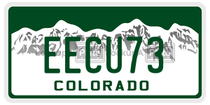 EECU73  license plate in CO