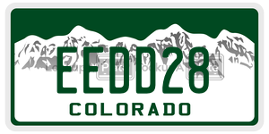 EEDD28 license plate in Colorado