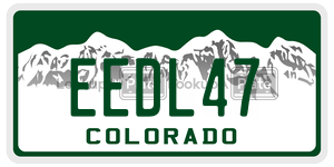 EEDL47  license plate in CO