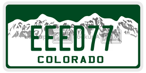 EEED77  license plate in CO