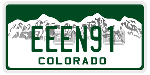 EEEN91  license plate in CO