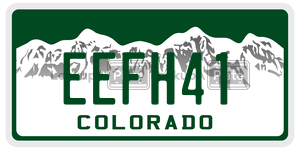 EEFH41  license plate in CO