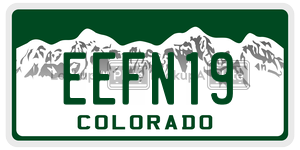 EEFN19  license plate in CO