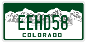 EEHD58  license plate in CO