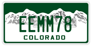 EEMM78  license plate in CO