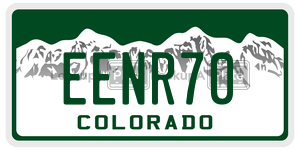 EENR70 license plate in Colorado
