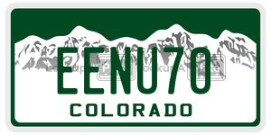 EENU70  license plate in CO