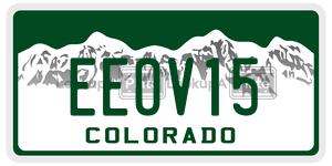 EEOV15  license plate in CO