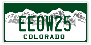 EEOW25  license plate in CO