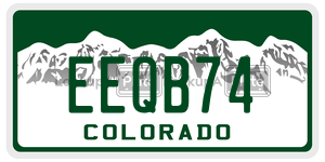 EEQB74  license plate in CO