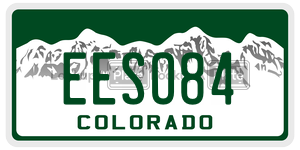 EESO84  license plate in CO