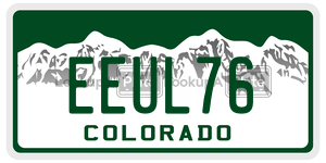 EEUL76  license plate in CO