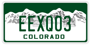 EEXQ03  license plate in CO