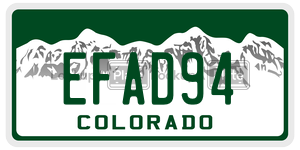 EFAD94  license plate in CO