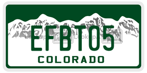 EFBT05  license plate in CO