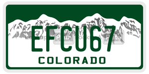 EFCU67  license plate in CO