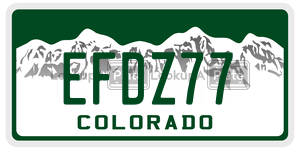 EFDZ77  license plate in CO