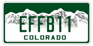 EFFB11  license plate in CO