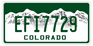 EFI7729  license plate in CO