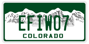 EFIW07  license plate in CO