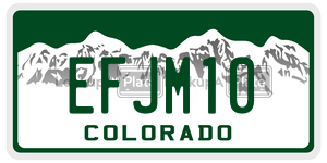 EFJM10  license plate in CO
